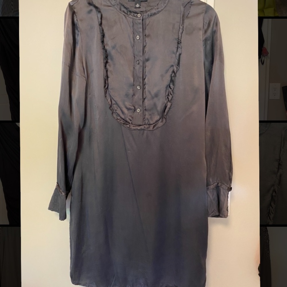 Long sleeve charcoal grey dress